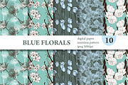 10 Floral Seamless Patterns, a Pattern Graphic by Sunset&Sea Design (Thumbnail 1 of 2)
