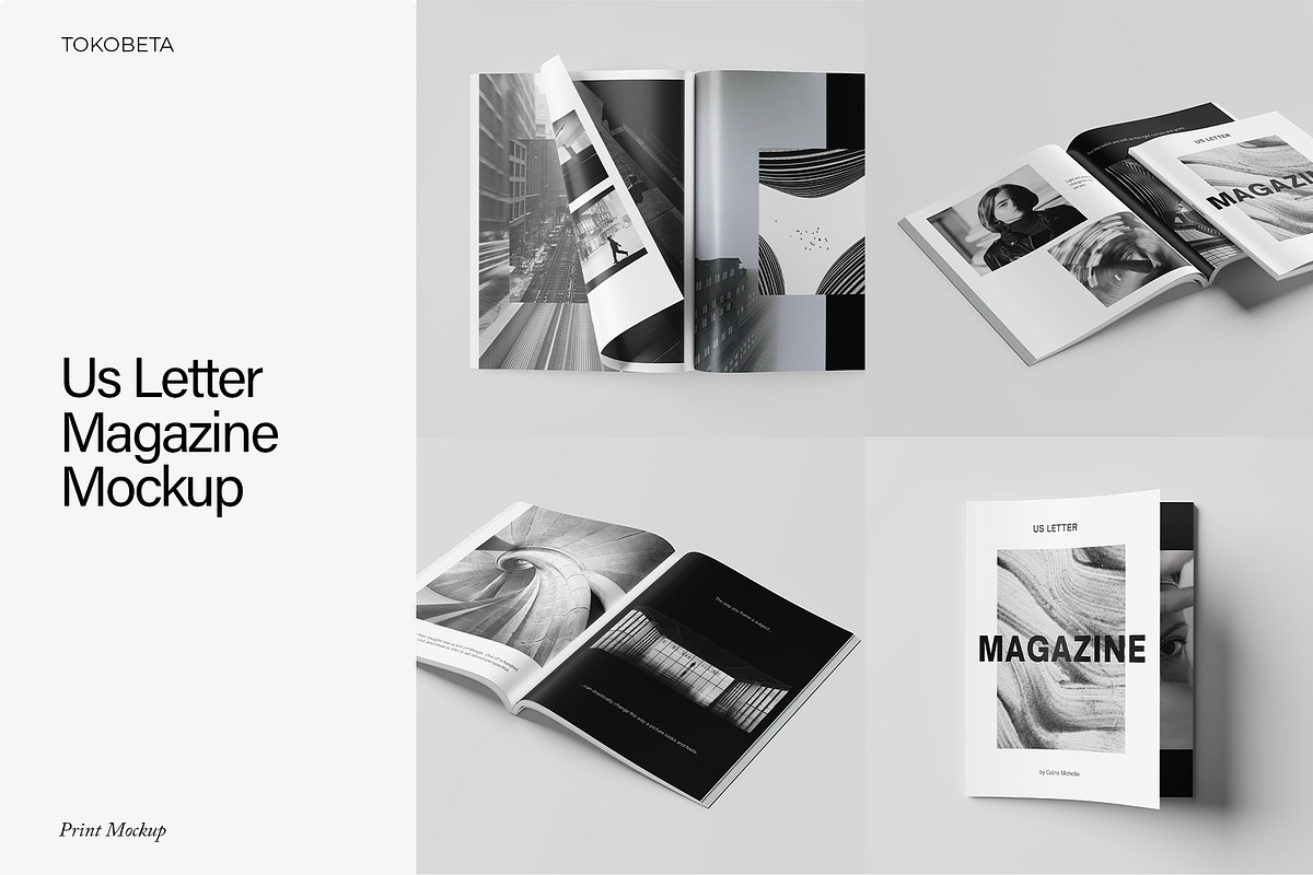 Us Letter Magazine Mockup, a Books & Magazine Mockup by Tokobeta (Photo 1 of 12)