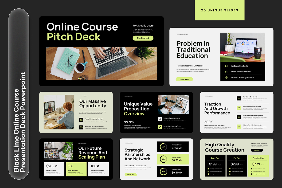 Black Lime Online Course, a Presentation Template by Sixtemp (Photo 1 of 3)