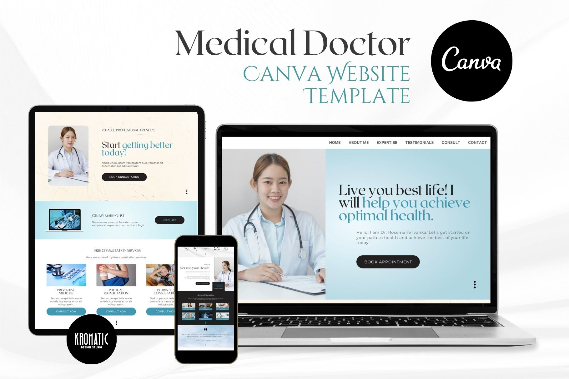 Medical Doctor Canva Website Template | Creative Market