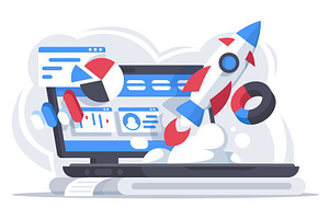 Successful start up, starting, a Technology Illustration by Things for designers