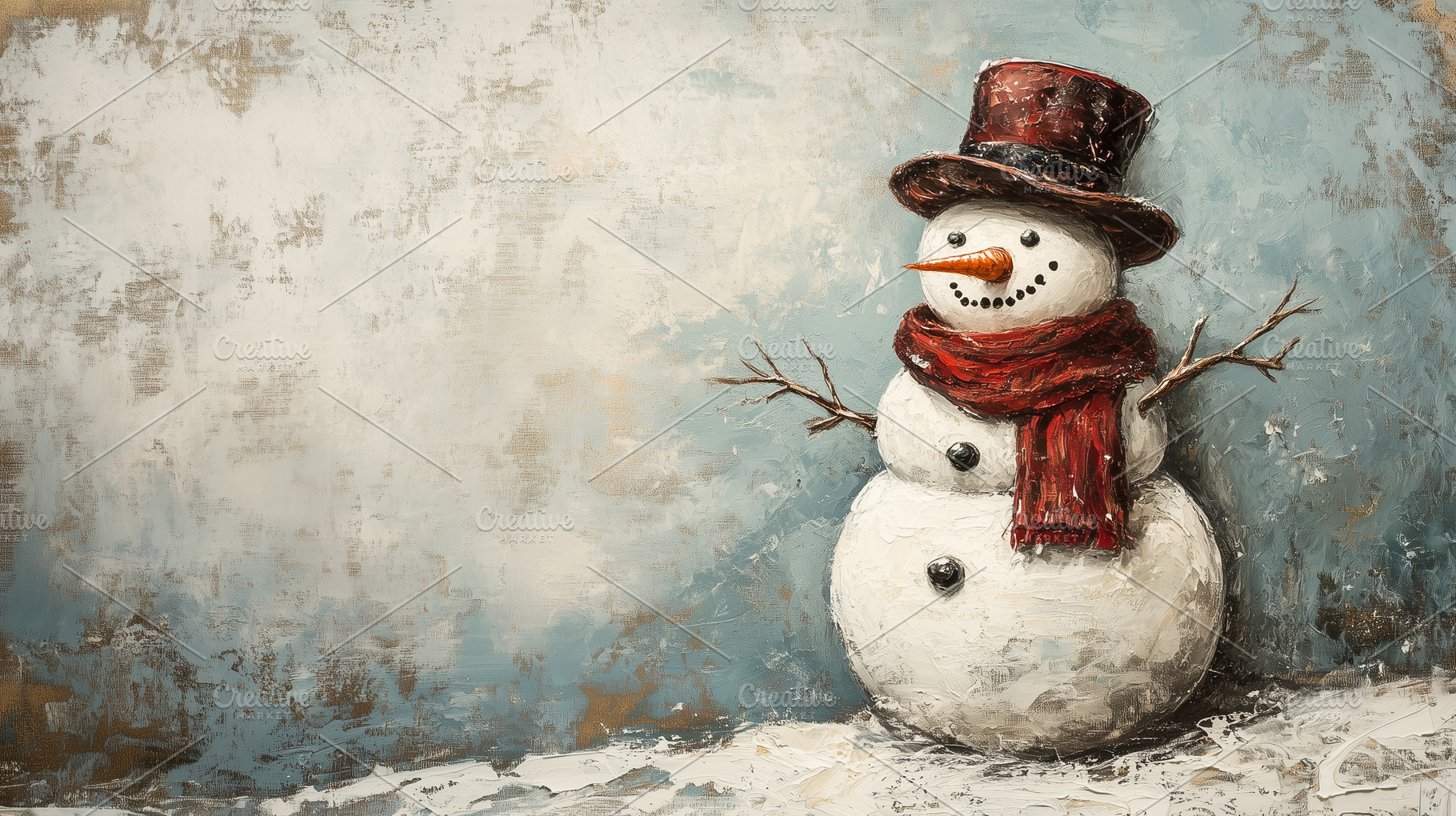 Cheerful snowman with red scarf, a Holiday Photo by MistyDay
