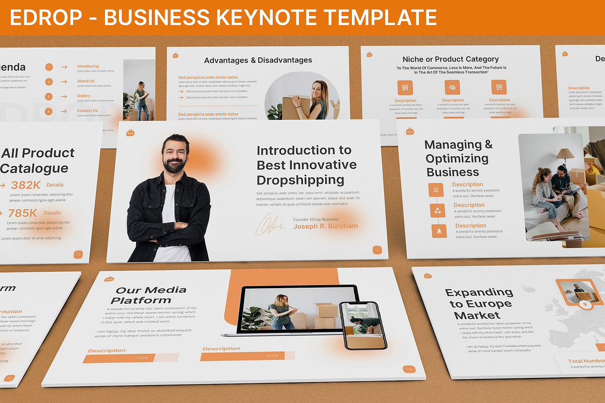 Edrop - Business Keynote Template, a Presentation Template by SlideFactory (Photo 1 of 4)