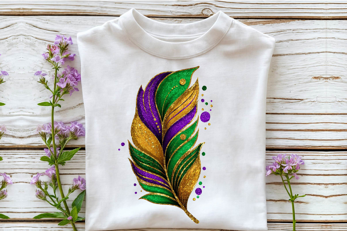 Watercolor Mardi Gras Feathers Clipa, an Illustration by Sublimation Artist (Photo 6 of 6)