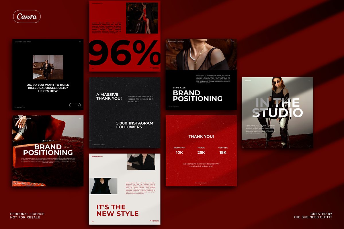 CANVA Bold Editorial Instagram Posts, a Social Media Template by thebusinessoutfit (Photo 8 of 19)