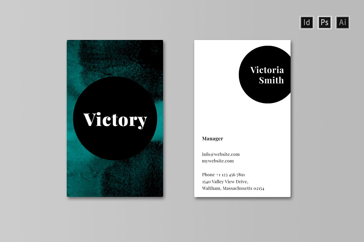 VICTORY Business Card Template, a Business Card Template by Nectarine (Photo 7 of 9)