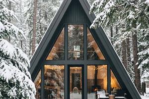 Modern A-Frame Cabin Winter, an Architecture Photo by Virgo Studio
