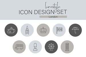 Linestyle Icon Design Set London, an Outline Icon by pepulousdsg
