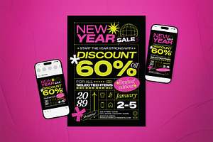 New Year Sale Event Flyer Set, a Flyer Template by The Good Store