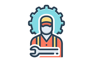 Technician worker color icon, a Duotone Icon by Creative priyanka