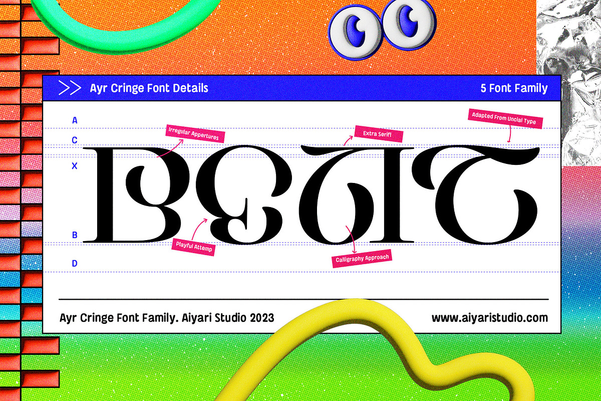 Cringe Experimental Typeface, a Serif Font by Aiyari (Photo 3 of 14)