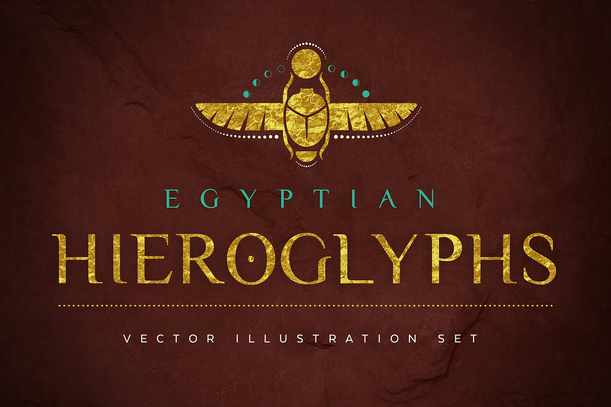 Egyptian Hieroglyphs Vector Set, an Illustration by S K Y B O X (Photo 1 of 10)