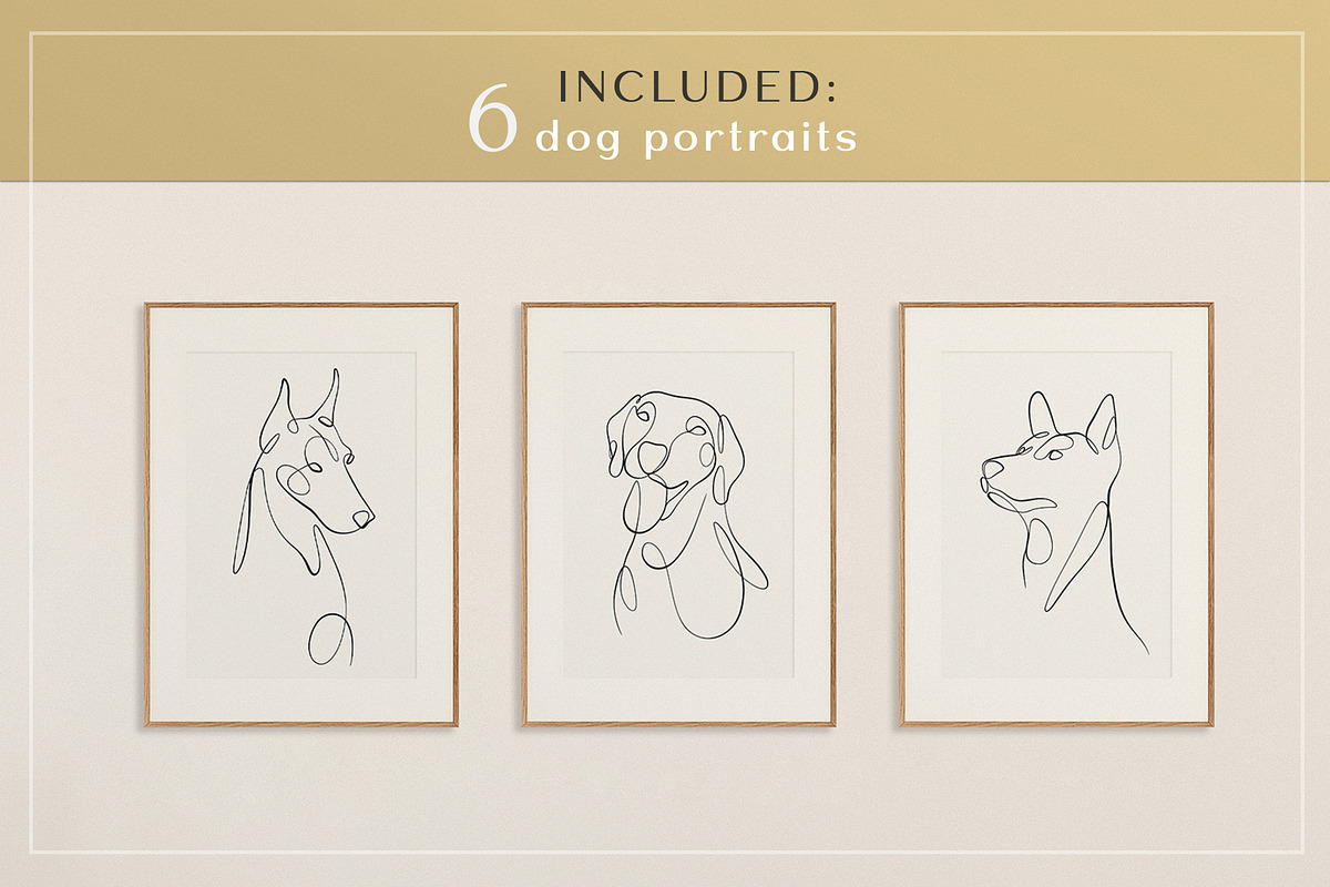 Dog - one line illustrations, an Animal Illustration by Anna.Klets (Photo 3 of 12)