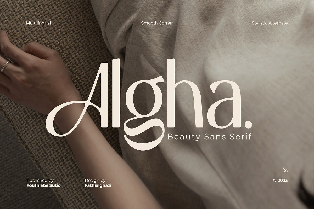 Algha | Beauty Sans Serif, a Sans Serif Font by Youthlabs Studio (Photo 1 of 20)