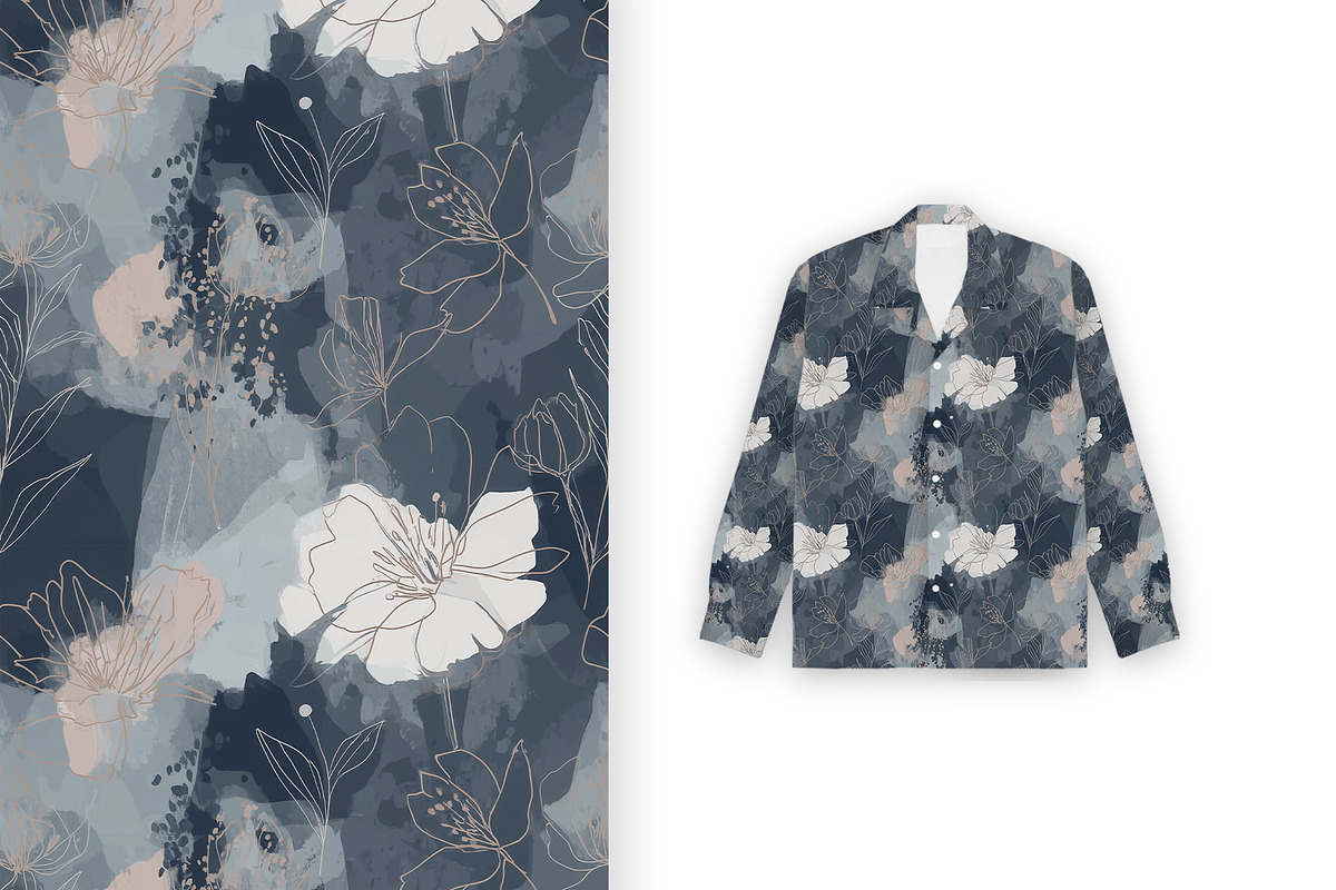 6 Seamless Pattern: Abstract Blue, a Pattern Graphic by StudioCitra (Photo 3 of 10)