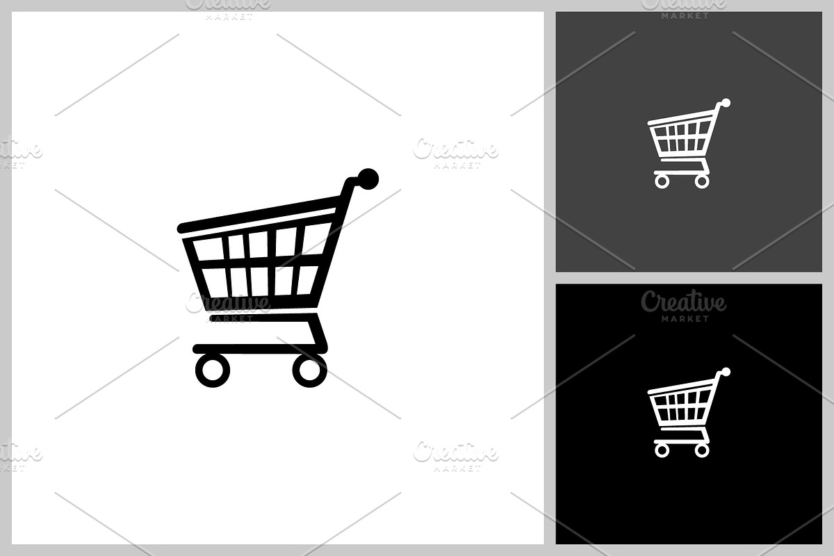 shopping cart design vector template, an Outline Icon by quadrazo