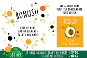 An Apple a Day - Digital Clipart, a Food Illustration by Purple Frog (Thumbnail 4 of 5)