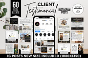 Client Testimonial Instagram Posts, a Social Media Template by CreativeVinesStore (Thumbnail 1 of 6)