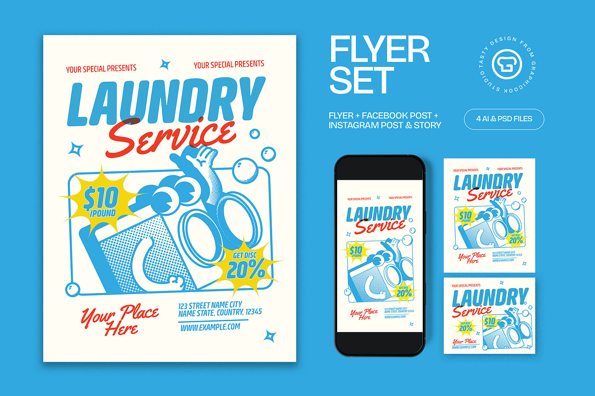 Laundry Service Flyer, a Flyer Template by graphicook (Photo 1 of 3)