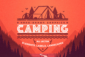 Camping Elements And Landscapes.