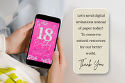 Editable Pink 18th BD Evite Template, an Invitation Template by V Design Creator (Thumbnail 8 of 8)