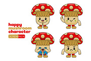 Mushroom Mascot Vector Pack, an Illustration by MEDZ (Thumbnail 3 of 5)