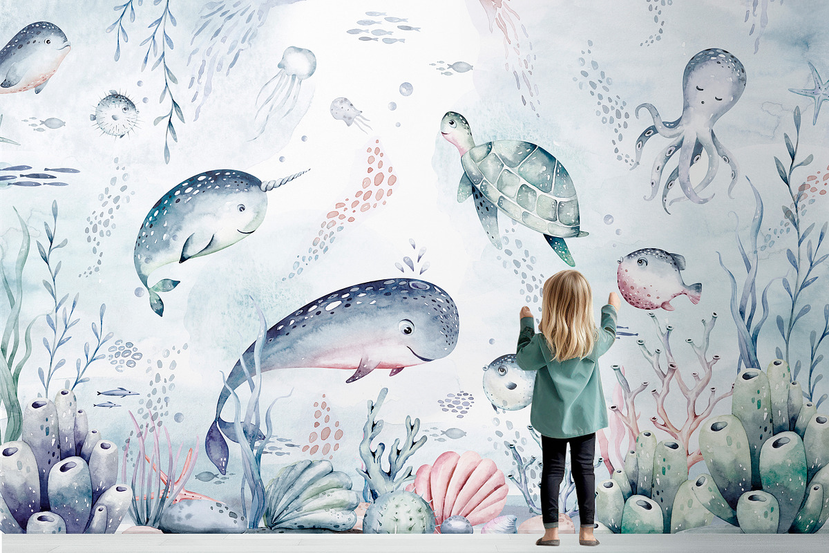 Ocean watercolor set, an Animal Illustration by Peace ART (Photo 12 of 12)