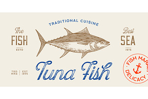 Tuna Fish, seafood, sketch