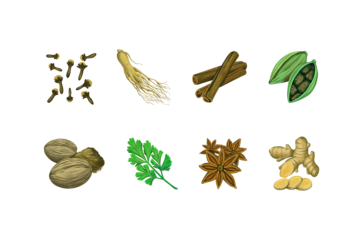 Seasoning Spices, a Food Illustration by Deemak Daksina