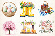Watercolor Warm Spring Clipart, an Illustration by DreamCafeArt (Thumbnail 2 of 3)