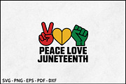 Peace Love Juneteenth SVG, an Object Graphic by BeeCraftR (Thumbnail 1 of 2)