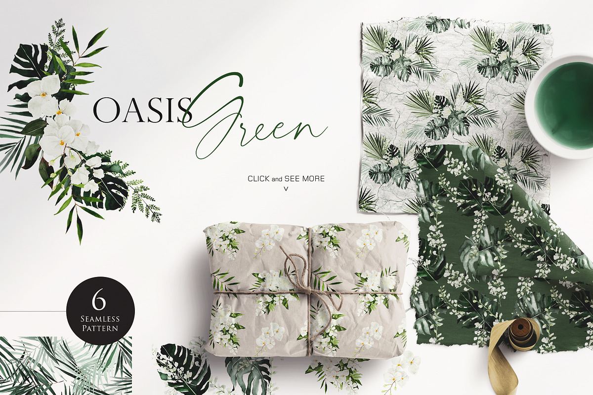 OASIS green - Wedding clipart, an Illustration by Beigetime (Photo 7 of 11)