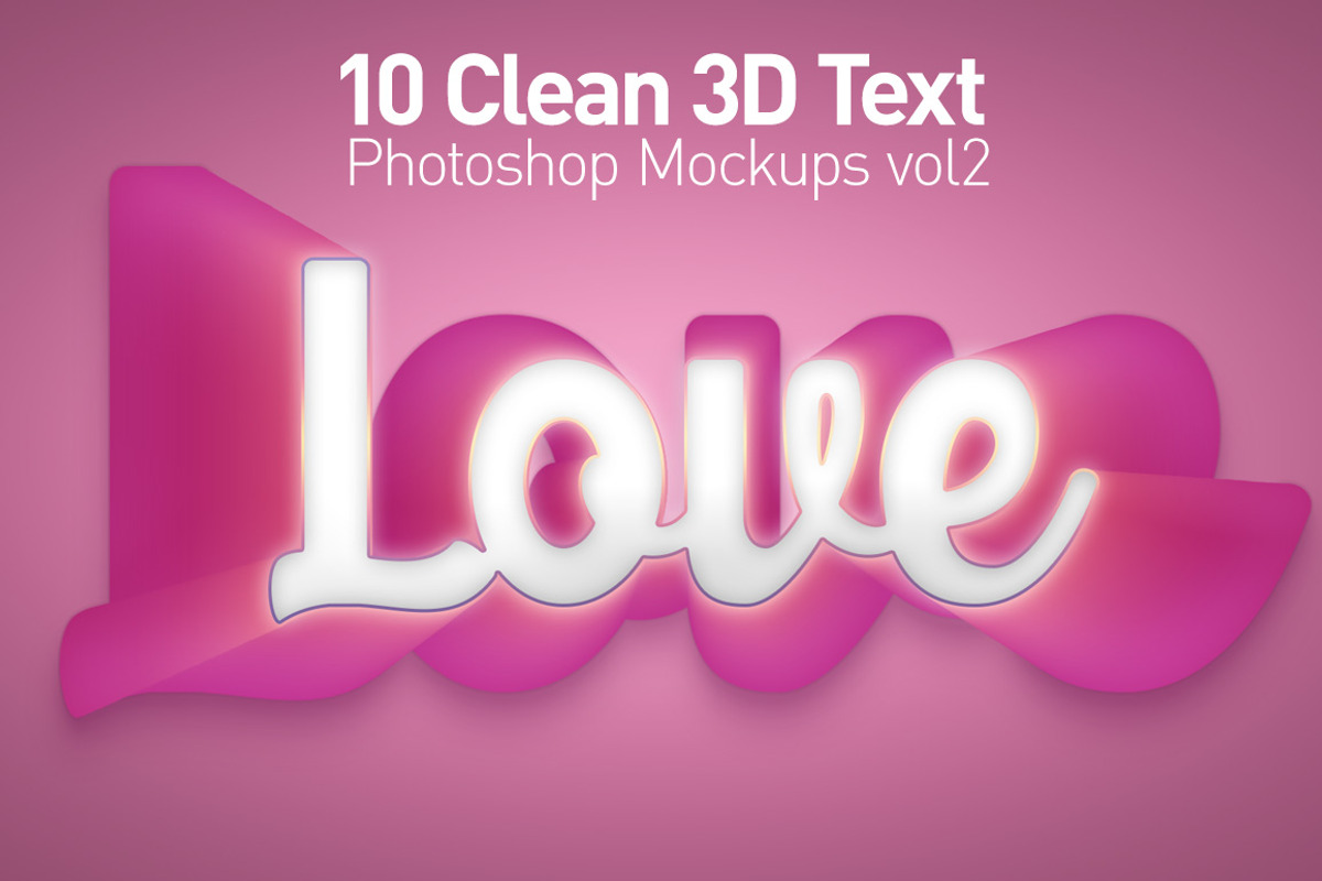Clean 3D Photoshop Text Mockups Vol2, a Mockup by Creative Graphics (Photo 6 of 10)