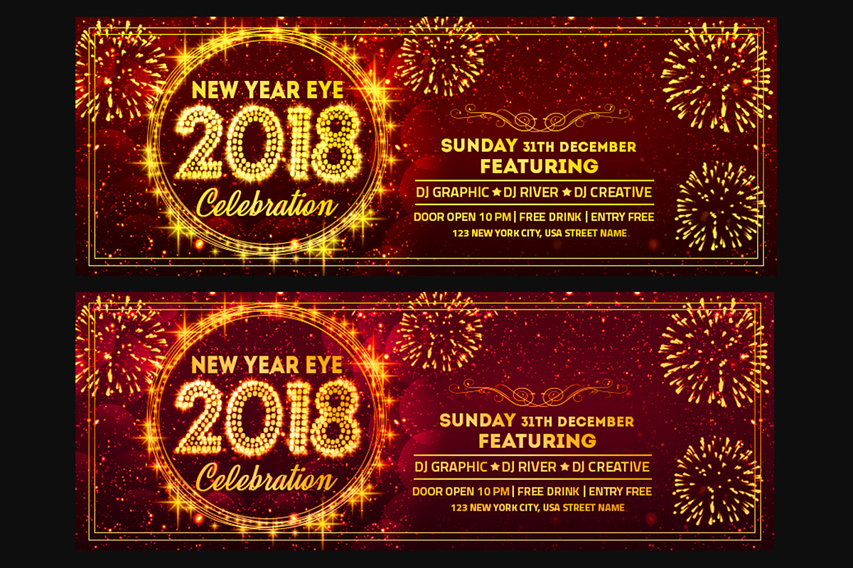 New Year Facebook Cover, a Social Media Template by Creative  designer (Photo 3 of 7)