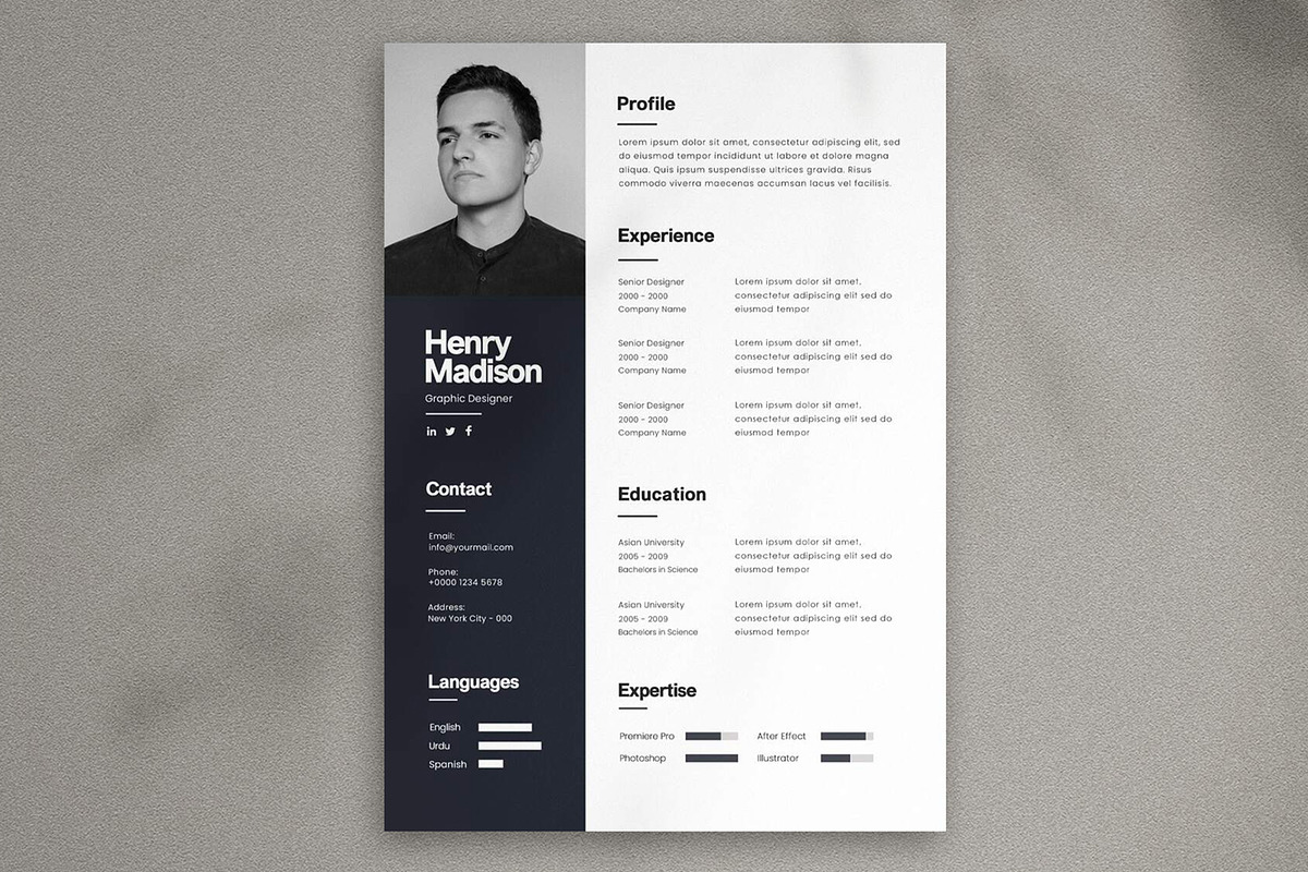 Minimal Cv Resume Canva Template, a Resume Template by Saman Osama (Photo 2 of 3)