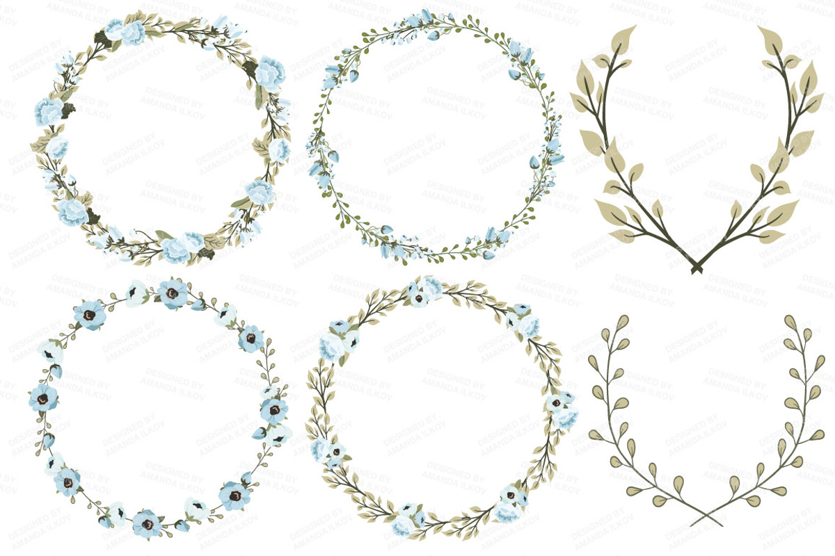 Wedding Floral Clipart & Vectors, an Illustration by Amanda Ilkov (Photo 3 of 4)