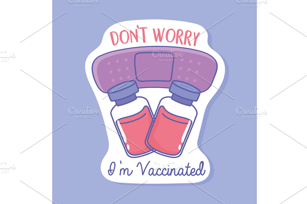 vaccination medicine sticker, a Healthcare Illustration by studiogstock