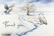 Watercolor Snowy Owls and Landscapes, an Animal Illustration by Dazzling Art Boutique (Thumbnail 11 of 11)