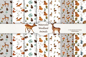 Watercolor Woodland Animals