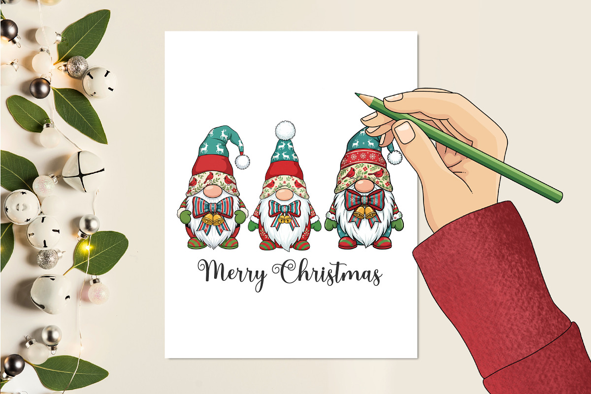 Christmas Gnome PNG Christmas Patchw, an Illustration by designcity5 (Photo 4 of 8)