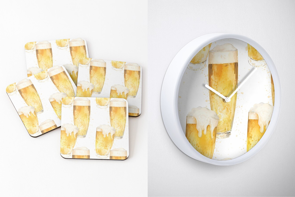 Beer pattern, a Pattern Graphic by AlexandraTret (Photo 3 of 3)