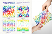 Watercolor Rainbow Patterns&Elements, a Pattern Graphic by PenguinArtStudio (Thumbnail 3 of 11)