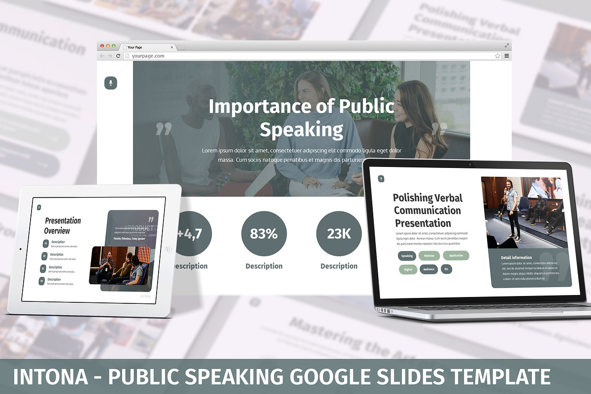 Intona Public Speaking Google Slides, a Presentation Template by SlideFactory (Photo 1 of 4)