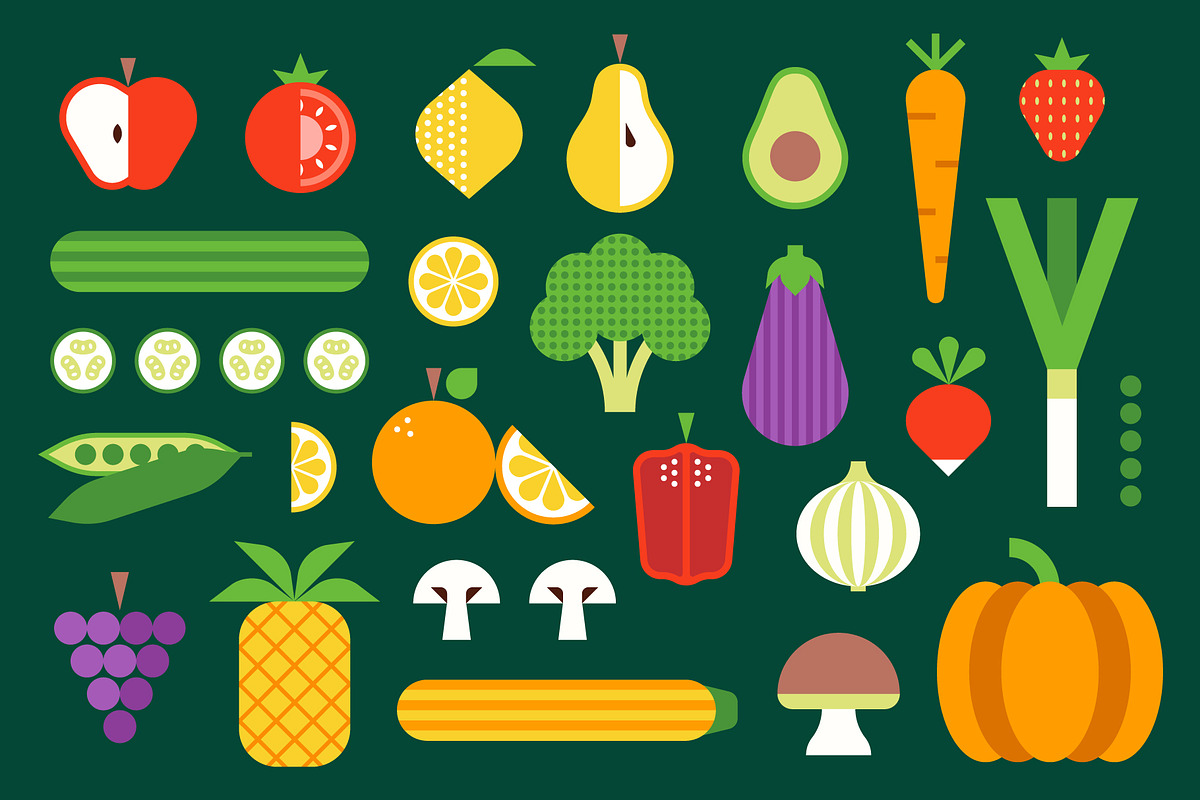 Fruits and Vegetables Illustrations, a Food Illustration by Léo Alexandre (Photo 2 of 3)
