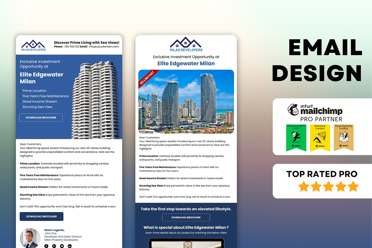 Mailchimp editable email template, an Email Template by Nivindesign (Photo 1 of 5)