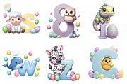 Easter Animal Alphabet PNG Clipart., an Animal Illustration by KennedyStudio (Thumbnail 3 of 5)