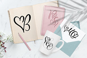 Wedding Heart Monogram Font, a Script Font by Happy Letters (Thumbnail 5 of 7)