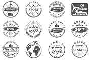 Set of vintage, sports, gift emblems, a Background Graphic by Tomass2015 (Thumbnail 1 of 2)