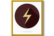 Fine Vector lightningFlat Icon With, an Outline Icon by FineArtStudio (Thumbnail 3 of 3)
