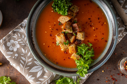 Original goulash soup with bread, a Food & Drink Photo by Stepanek Photography